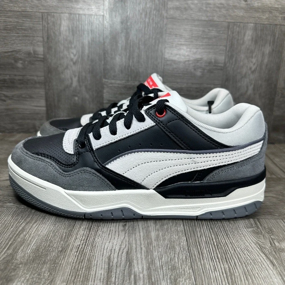 Puma Rebound Retro SD Sneakers Mens 8.5 Black White Grey Low Top NEW